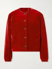 [BLAZÉ Milano] BLAZÉ Milano - Jealousy Cotton-velvet Jacket - Red - 2 2 Red