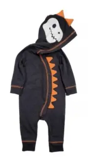 Halloween Outfit Dinosaur Zip Up Hooded Romper Size 18 Months New With Tags