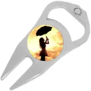 Umbrella Girl Golf Ball Marker Divot Repair Tool Bottle Opener
