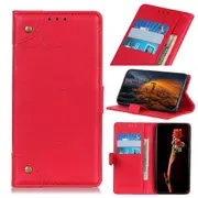 For iPhone 11 Pro Max Case, Copper Buckle PU Leather Wallet Cover, Red