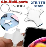 2T 4in1 USB3.0 Memory Photo Stick Flash Drive OTG TYPE-C For iPhone iPad Android