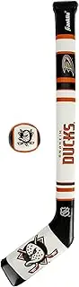 Franklin Sport Anaheim Ducks NHL Mini Soft Hockey Stick Set - Great Toy for Kids- NHL Team Soft Foam Mini Knee Hockey Stick and Ball Set