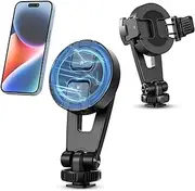 ULANZI Magnetic iPhone Tripod Mount MA47, Magnet Phone Holder Adapter Tripod Clamp Compatible with MagSafe for iPhone 16 15 14 13 Plus Pro Max All Series and More