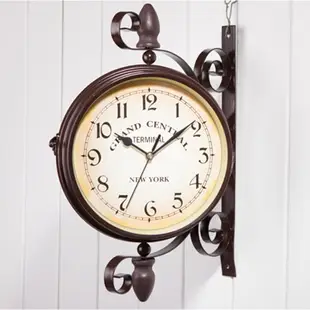 古典歐式創意時尚雙面掛鐘 鐘錶批發咖啡館裝修酒吧 雙面掛鐘