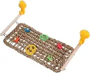 Generic Parrot Climbing Net Bird Cages Hammock Bird Netting Rope Ladder Parrot Stand Net Bird Climbing Rope Parrot Hanging Climbing Net Bird Cage Accessories Parrot Net Plaything Straw