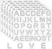 204 Pieces Rhinestone Letters 6 Sheets, Glitter Iron On Letters, Rhinestone Letter Stickers