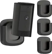 3 Pack Wall Mount Bracket for Ring Indoor Cam 2nd Gen and Ring Indoor Cam 1st Gen, Adhesive Ring Camera Mount, No Drill No Screws(Black, Camera not Included)
