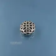 Sterling Silver Butterfly Perforated Flat Round Cushion Rondelle Bead 11mm 33097