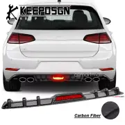 CARBON FIBER Rear Bumper Diffuser LED Brake Light Shark Fins for VW Golf MK6 MK7 (for: Volkswagen)