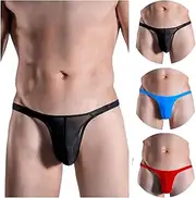 [KEACUT] Men's Smooth G-String Sexy Thong 3-Piece Set Black/Red/Blue