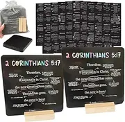 52 Scripture Cards, Bible Verse Mapping Cards, Scripture Memory Cards with Wood Stand, Christian Bible Trivia Memory Card Crafts Set, Teach Sunday School Gifts for Every Week of The Year (2 Set)