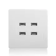 3.1A Ac Power Wall Receptacle Socket Plate Charger Outlet Panel With 4 Usb Port