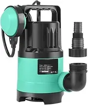 USTKWZ 400W Submersible Water Pump 7500L/H Utility Thermoplastic Electric Portable Transfer Pool Pond Draining Sump Pump by