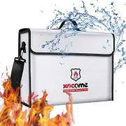Fireproof Document Bag, Large Fire Safe Storage Bag(16.5 X 13 X 5.1Inches) with