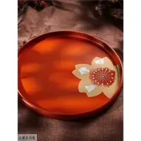 在飛比找ETMall東森購物網優惠-日本進口山中漆器日式金銀箔托盤紅色茶盤結婚奉茶盤喜糖喜餅托盤