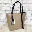 Women's Beige Leather Handbag Shoulder Bag Messenger Tote Purse