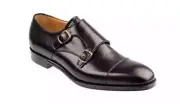 Handmade Black Leather Double Monk Strap Dress Shoes, Real Leather Shoes For Men