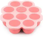 Silicone Baby Food Freezer Tray with Clip-on Lid - Breast Milk Trays for Freezer - Baby Food Containers - Baby Food Trays for Freezing, Dishwasher, Microwave, BPA-Free Baby Food Storage (Blossom)