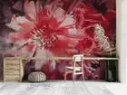 3D Pink Floral Wallpaper Wall Mural Removable Self-adhesive 8