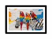 Zebra Parrot Art Framed print Art Poster