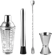 Barbuly Cocktail Shaker Set Transparent Scale Bar Shakers Cup Wine Mixing Fruit Juice Cup Water Bottle Bartender Tools