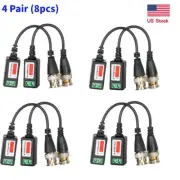 4 Pair (8pcs) Coax CAT5 Camera CCTV BNC Video Balun Cable Transceiver Passive