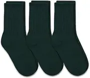 [Jefferies Socks] Boys' School Uniform Ribbed Crew Dress Socks 3 Pack