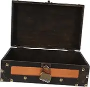 Angoily Vintage Treasure Storage Box Retro Wooden Keepsake Chest for Cards Jewelry Small Items Decorative Organizer with Combination Lock for Weddings Home Decor
