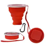 Collapsible Silicone Cup with Lids Reusable Portable Mug for Travel Camping