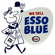ESSO "BLUE MAN SERVICE" Sticker / Decal RETRO 50's 60's PETROL PARAFFIN OIL