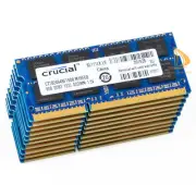 Crucial 80GB RAM 10x 8GB 2Rx8 PC3-10600S DDR3-1333Mhz SODIMM Laptop 1.5V Memory