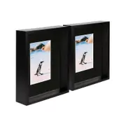 Nicola Spring 8" x 10" Black 3D Deep Box Photo Frames - 4" x 6" Mount - Black - Pack of 2