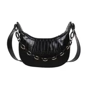 Lady Simple PU Leather Dumpling Underarm Purse Bag Casual Alligator Chain Totes Popular Simple Female Daily Bag
