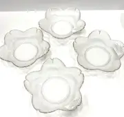 Glass Bowl Gold Edge Serving Pebbled Outer Glam Set Of 4