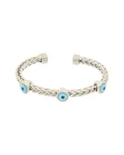 Juvell 18K Plated Evil Eye Bangle Bracelet