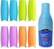 leevanoo Silicone Leak Proof Sleeves,8 PCS Elastic Sleeves for Leak Proofing Travel,Reusable Silicone Toiletry Sleeves Leak Proof,travel gadgets,travel size toiletries for Women, Orange, blue, green,