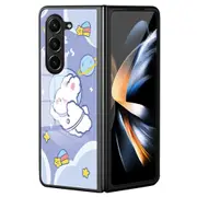 Tempered Glass+pc+tpu Folding Case For Samsung Galaxy Z Fold5 5g, Cartoon Pattern Printing Cover