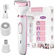 Body Hair Trimmer Kit Silk Glide Epilator Razor Painless Hair Removal at Home 4 in1 Electric Shaver Razors for Women, for Sensitive Skin, Wet & Dry Cordless USB Charge