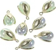 COHEALI 8pcs Tulip Charm Pearl Bead DIY Pendant for Necklace Bracelet Making Enamel Jewelry Charms Unique Shape