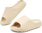 [Homtechly] Unisex Cloud Slides for Women and Men, Comfort Platform Lightweight Pillow Slippers Slides, Soft Foam Runner Shower House Slippers, Summer Open Toe Sandals for Indoor and Outdoor