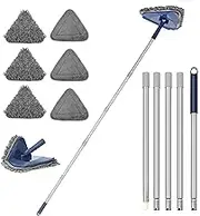 JEHONN Wall Cleaner Mop with Long Handle 200 cm, 3-in-1 Ceiling Cleaning Tool Duster with 6 Replacement Microfiber Chenille Pads for Painted Walls, Window, Floor, Baseboard