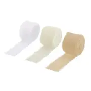 3 Rolls Chiffon Ribbon 1-1/2" 10Yard Deep Beige/Nude/White