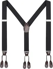 [AWAYTR] Mens Button End Dress Suspenders - Adjustable Elastic Y shape Suspender