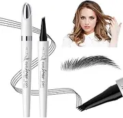 Brow Master – 4-Way Waterproof Eyebrow Pen for Effortless Brows, Long Lasting, Waterproof and Smudge-proof Eyebrow Pen Light Brown(04# Black)