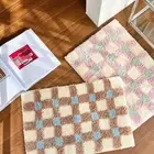 Super Soft Floor Carpet Absorbent Floor Rugs Chessboard Floor Mat Bedroom