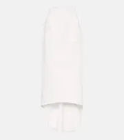 [Prada] Prada Asymmetric cotton midi skirt AU 8 white
