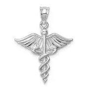 14k White Gold White Polished 3-D Medical Pendant