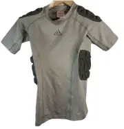 Adidas Shirt Tech Fit Padded Compression Football Gray Climacool Youth Small NWT