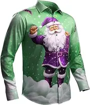 [Generic] Shirts Women Loose Christmas Santa Snowman Pattern Long Sleeved Shirt Workout Loose Tops Men