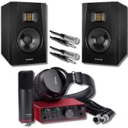 Focusrite Scarlett Solo Studio Recording Bundle with T5V (Pair) and Cables